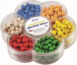 Detoa træperler i blomsteræske – farverigt kreativsæt til snøring