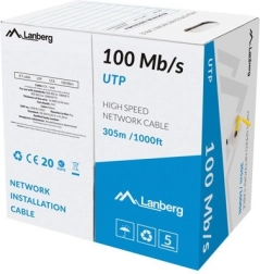 LAN-kabel UTP 100 Mb/s 305 m CCA gul