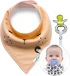 Slynge/bib med holder til sut – laksefarvet