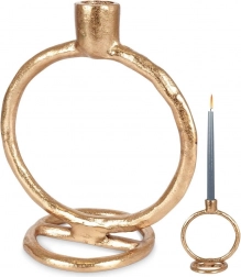 Aluminiums lysestage i guld 19 cm