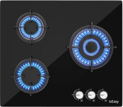 Tre-zoners gaskomfur med glasplade IsEasy