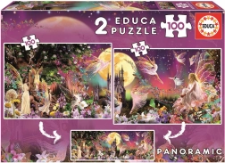 Puzzle Panorama Eventyrfeer 2x100 brikker