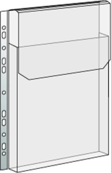 Gennemsigtig PVC-lomme til kataloger med flap og euroophæng, 165 mikron