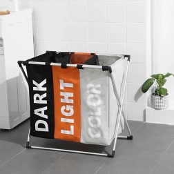 Tredelt vasketøjskurv - trefarvet