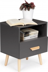 Natbord med skuffe ModernHome, grå
