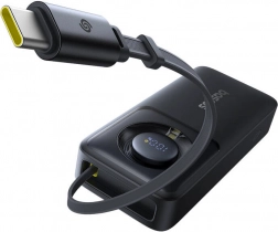 Powerbank Baseus Free2Pull 10000mAh 30W med kabel (sort)