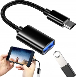 USB-C til USB-A 3.0 OTG adapter med flettet kabel