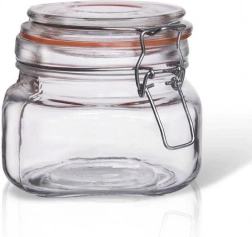 Glas syltekrukke med clip 500 ml