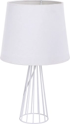 Hvid bordlampe med metalgitterfod 40 cm