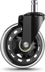 Gummihjul til kontorstol 76 mm – Gennemsigtig