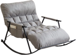 To-personers gyngestol med sort metalbase – grå