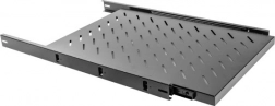 Udtrækkelig hylde 1U til 19" rackskabe 1000 mm, sort