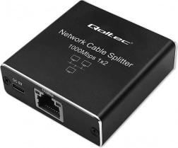 Mini netværkssplitter/switch RJ45 1×2, 1 Gbps, USB‑C, aluminiumsdesign