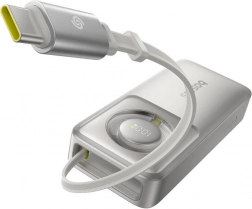 powerbank Baseus OS Free2Pull 10000 mAh 30 W med indbygget kabel – grå
