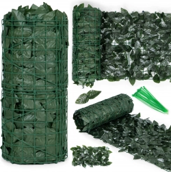 Kunstig efeu-hegn 500 × 50 cm, mørkegrønt afskærmning til altan og hegn