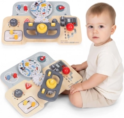Træ sensorisk aktivitetsplade bil 15 elementer ECOTOYS