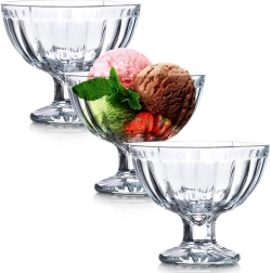 Glasdessertskåle til is 180 ml, 3 stk.