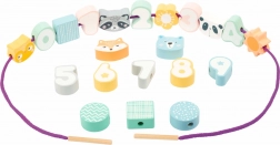 Snorebare træperler i pastelfarver SMALL FOOT