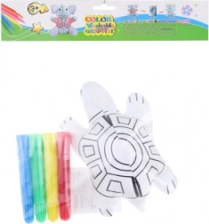 Malet skildpadde – genfarvelig blød plysdyr med tuscher