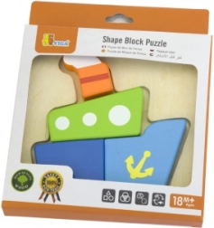 Viga første træ mini-puslespil – båd