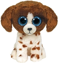 Plysbamse Ty Beanie Boos hund Muddles, brun-hvid, 15 cm