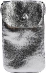 Metallic mobilpung med skulderrem og baglomme