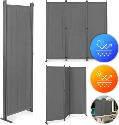 Sammenklappelig Trepanel Skærm til Have og Rum 167x164 cm Grå MultiGarden