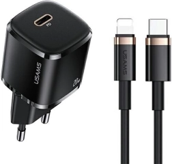 Vægoplader 1x USB‑C 20 W med Lightning‑kabel PD 3.0 – Lightning
