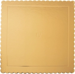 Guld firkantet kageunderlag 34 × 34 cm