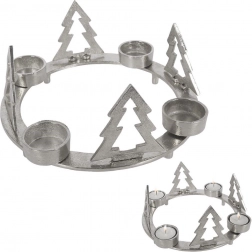 Aluminiumslysestage til 4 fyrfadslys 25 cm