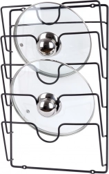 Vægmonteret metalholder til låg Vilde, sort