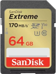 Hukommelseskort SANDISK EXTREME SDXC 64GB 170/80 MB/s UHS-I U3 (SDSDXV2-064G-GNCIN)