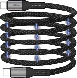 Maxlife magnetisk USB-C-kabel 1 m 100W sort nylon