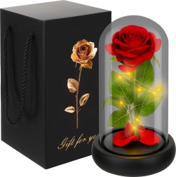 Ruhhy evighedsrose i glas med LED-belysning i gaveæske XL - 1 stk.