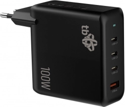 Oplader 3x USB C + USB A Power Delivery sort 100W