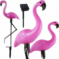 Solcelle-havebelysning flamingo – sæt med 3 stk.
