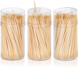 Bambus tandstikker 6,5 cm, 3×200 stk i dispenser