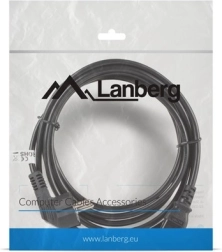 Strømkabel LANBERG CEE 7/7 – IEC 320 C13, 3 m, sort, VDE