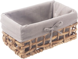 Naturlig opbevaringskurv med stofindsats 26,5 × 17 × 12,5 cm