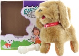 Brun hundehvalp med ledning og fjernbetjening