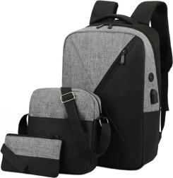 Sæt 3i1 rygsæk, skuldertaske og pose