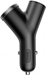 Baseus Y-type biloplader, 2× USB 3,4 A, 40 W – sort