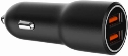 dobbelt USB-A biloplader QC3.0 36W sort