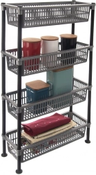 Smal 4-etagers badeværelsesreol GREY 50 × 19,5 × 83 cm