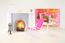 Glorie sæt med pejs og møbler til dukker