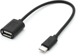 OTG-kabel USB-C til USB-A, 15 cm, sort