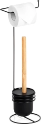 Toiletrulleholder med toiletbørste, sort, 53 cm