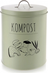 Køkkenkompostspand med kulfilter GREENISH 8 l grøn metal