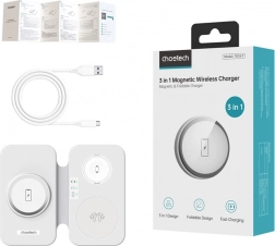 Induktiv oplader CHOETECH 3 i 1 T616-F hvid