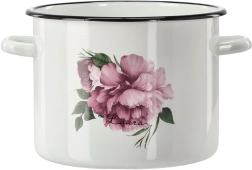 Emaljeret gryde 5,5 l, 22 cm, hvid Pæon Laura